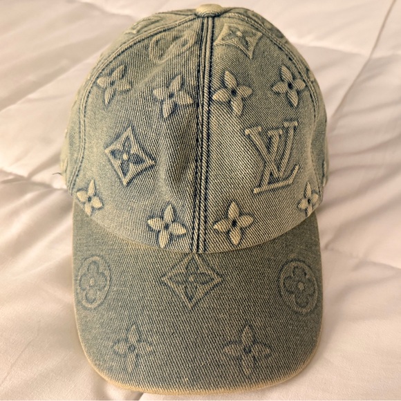 Louis Vuitton Light Green Denim Monogram Baseball Cap main image 4